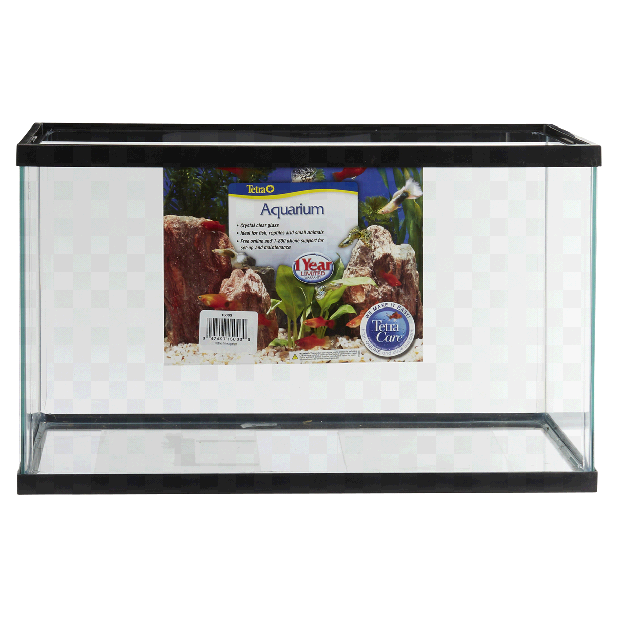 slide 1 of 1, Tetra Glass Black Aquarium, 10 gal