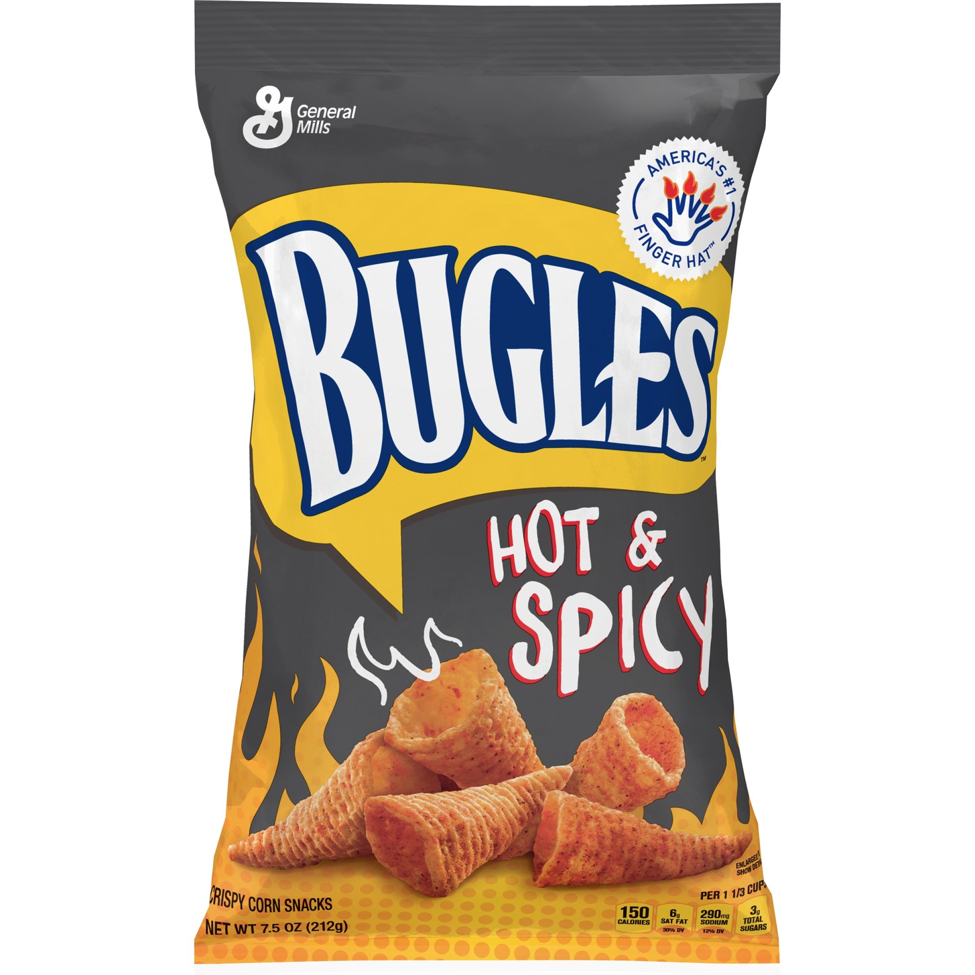 slide 1 of 8, Bugles Hot & Spicy, 7.5 oz