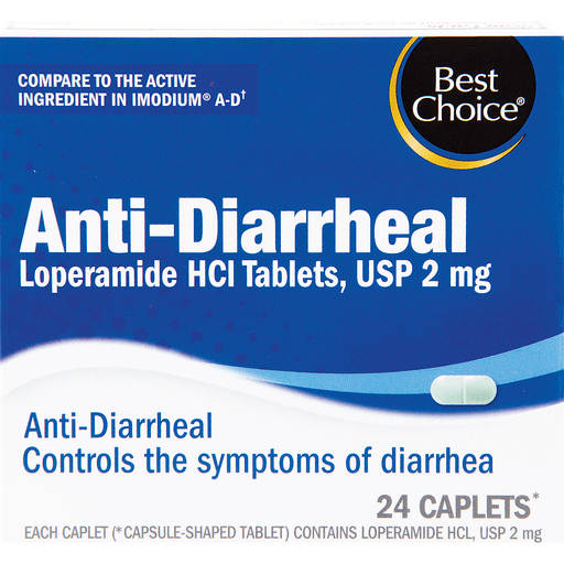 slide 1 of 1, Best Choice Anti-Diarrheal Caplets, 24 ct