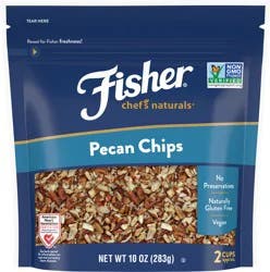 FISHER Chef's Naturals Pecan Chips, 10 oz, Naturally Gluten Free, No Preservatives, Non-GMO
