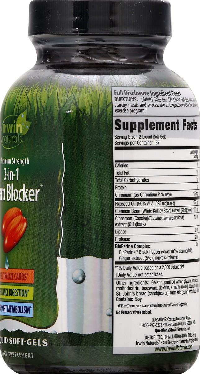 slide 4 of 9, Irwin Naturals Maximum Strength 3-in-1 Carb Blocker, 75 ct