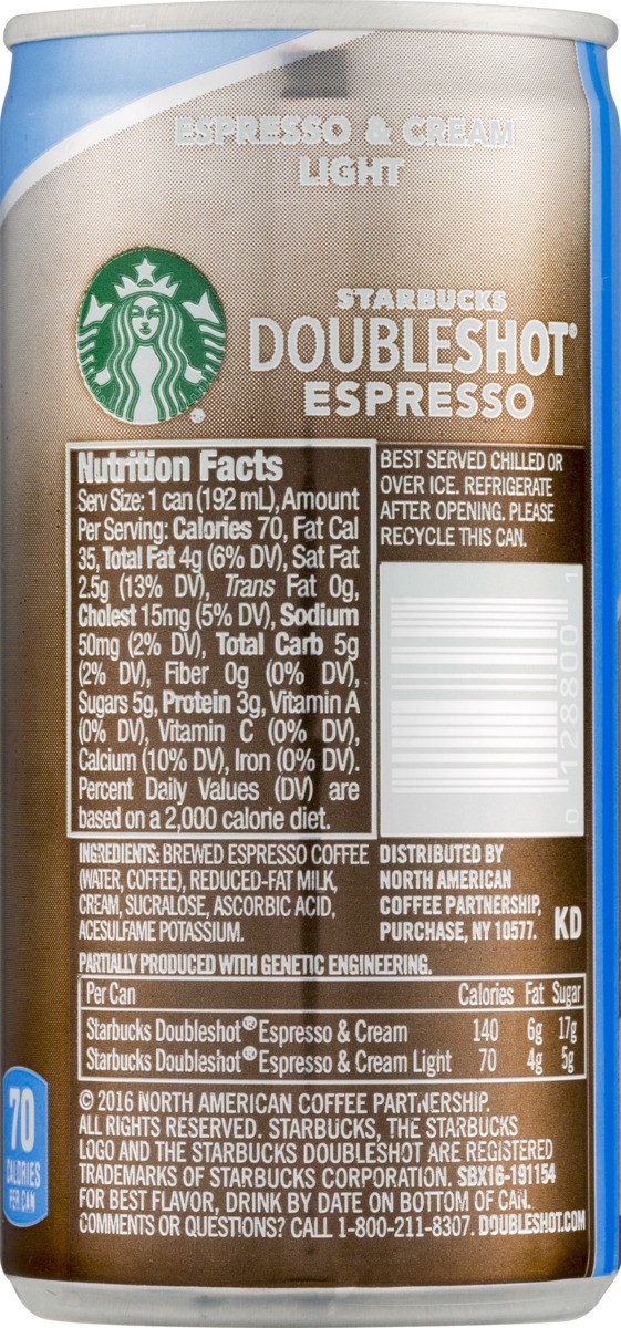 slide 4 of 8, Starbucks Doubleshot Espresso Light, 6.5 fl oz