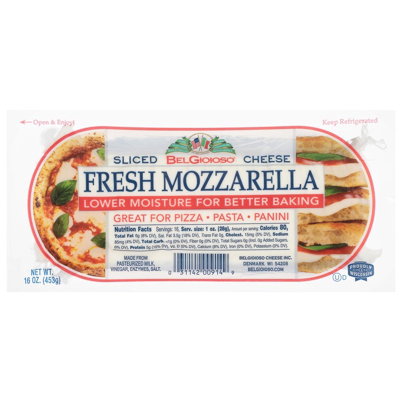 slide 1 of 1, BelGioioso Sliced Fresh Mozzarella Cheese 16 oz, 16 oz