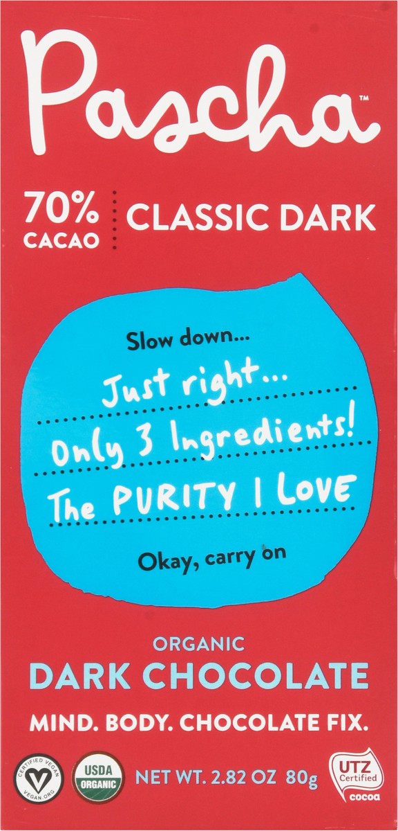 slide 7 of 13, Pascha Dark Chocolate 70% Cacao, 2.82 oz