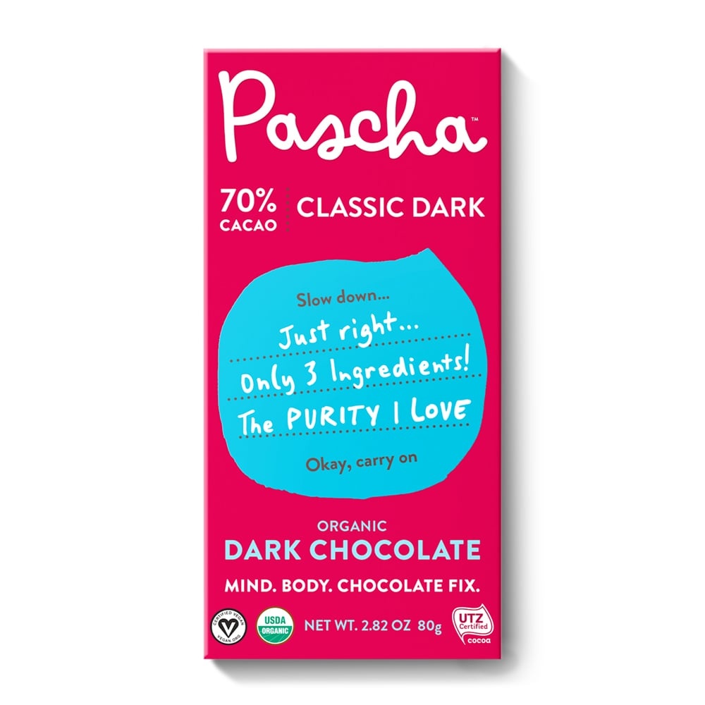 slide 1 of 1, Pascha Chocolate Company Pascha Dark Chocolate, Organic, 70% Cacao, 2.82 oz
