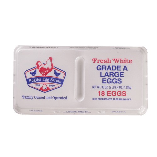 slide 1 of 1, Puglisi's Farms large white eggs, grade A, 18 ct