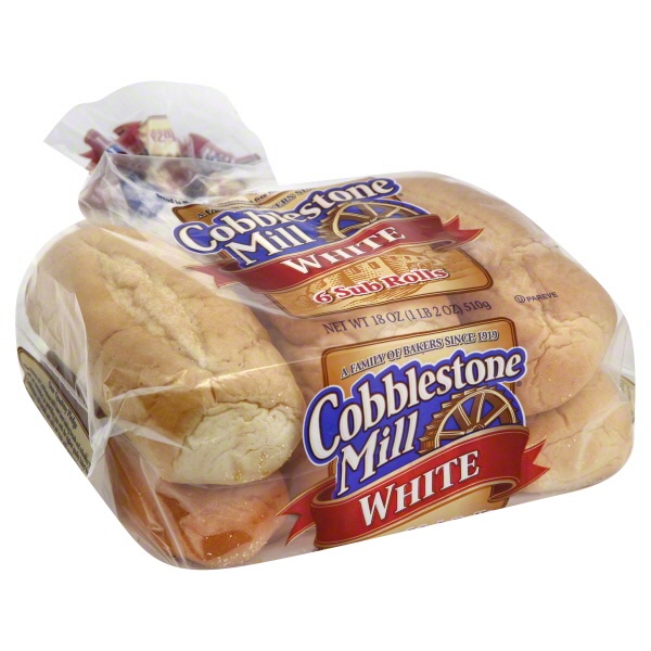 slide 1 of 1, Cobblestone Bread Co. White Sub Rolls, 16 oz