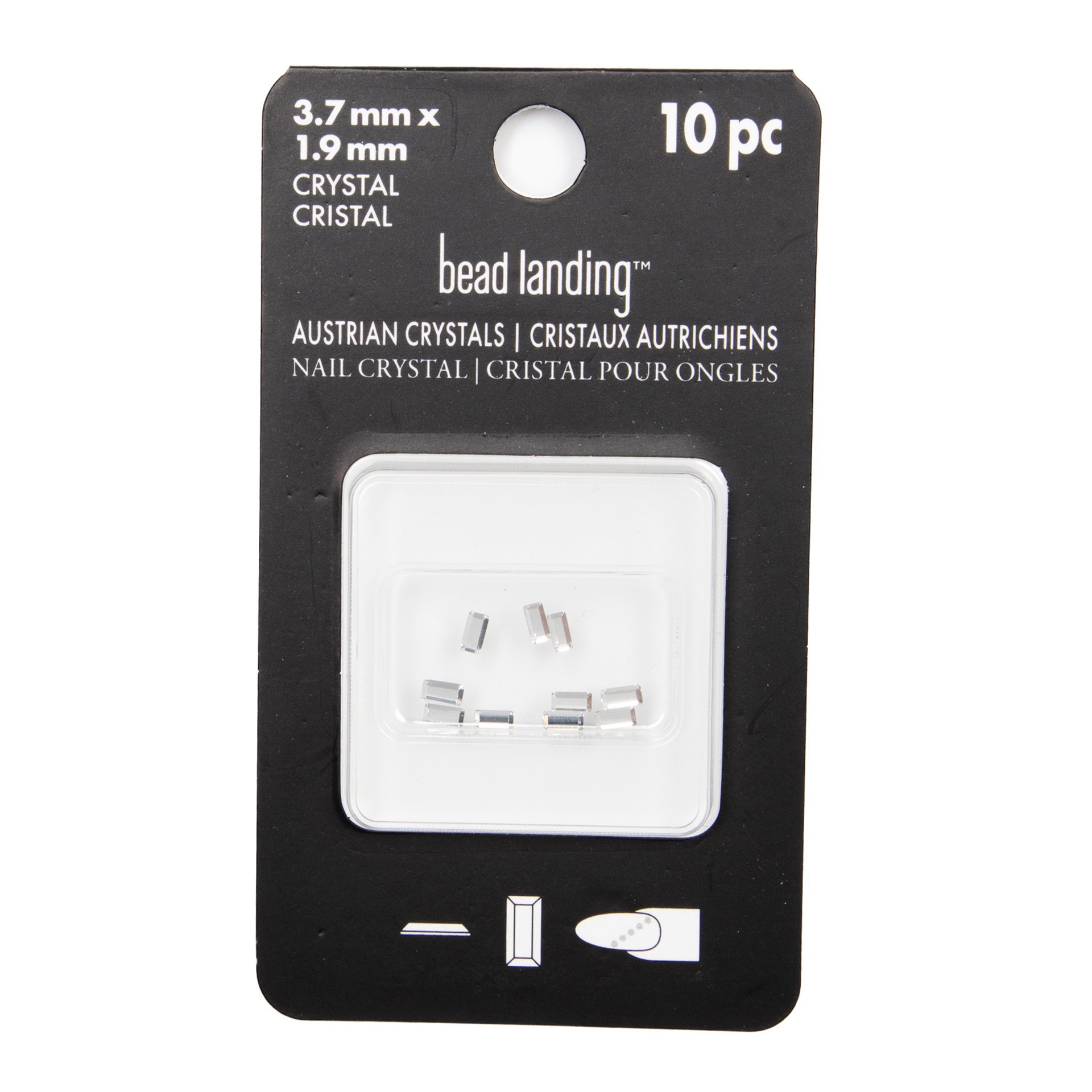 slide 2 of 4, 3.7mm Crystal Baguette Glue-On Austrian Crystals By Bead Landing, 10ct., 7mm