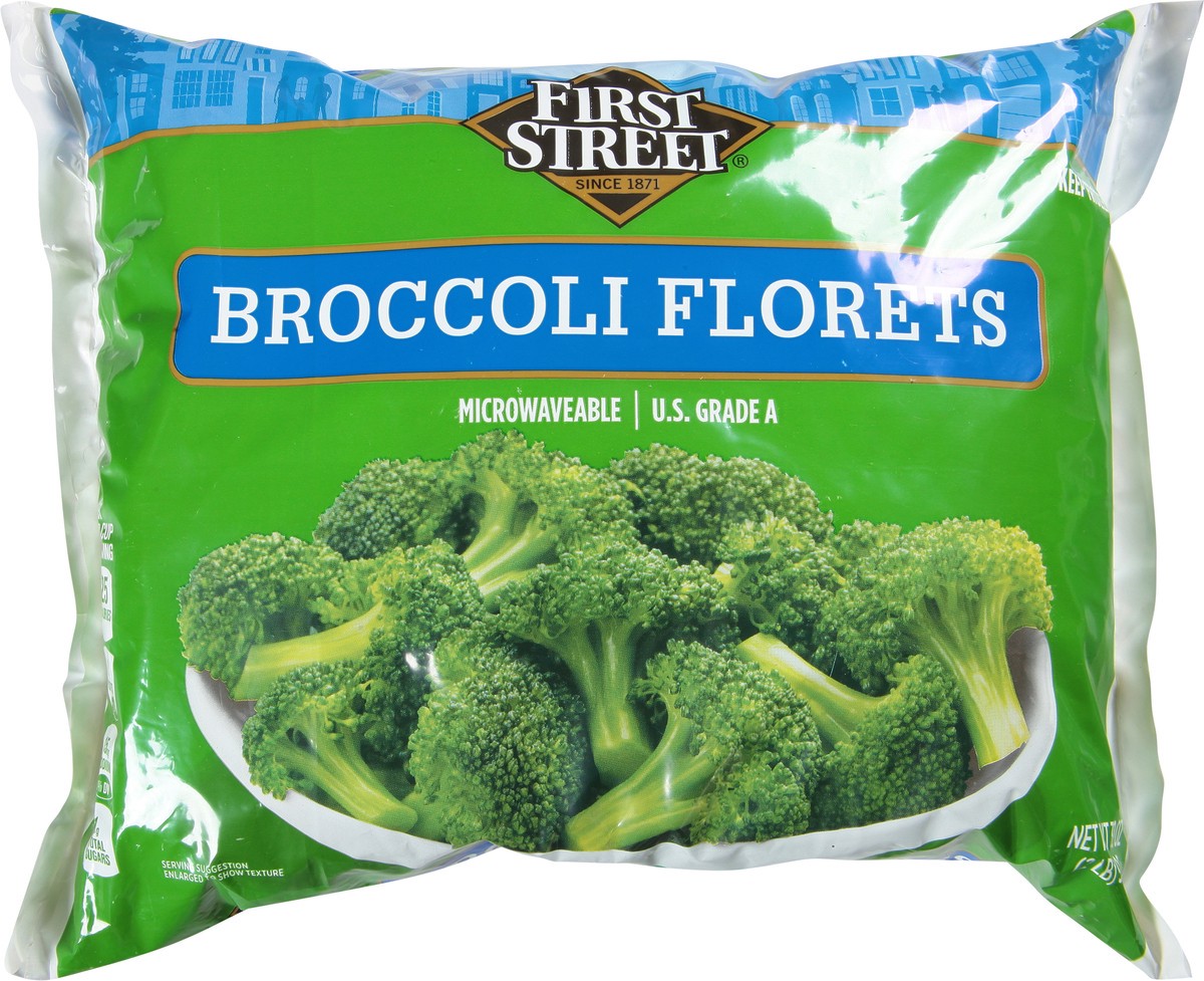 slide 6 of 13, First Street Broccoli Florets, 2 lb