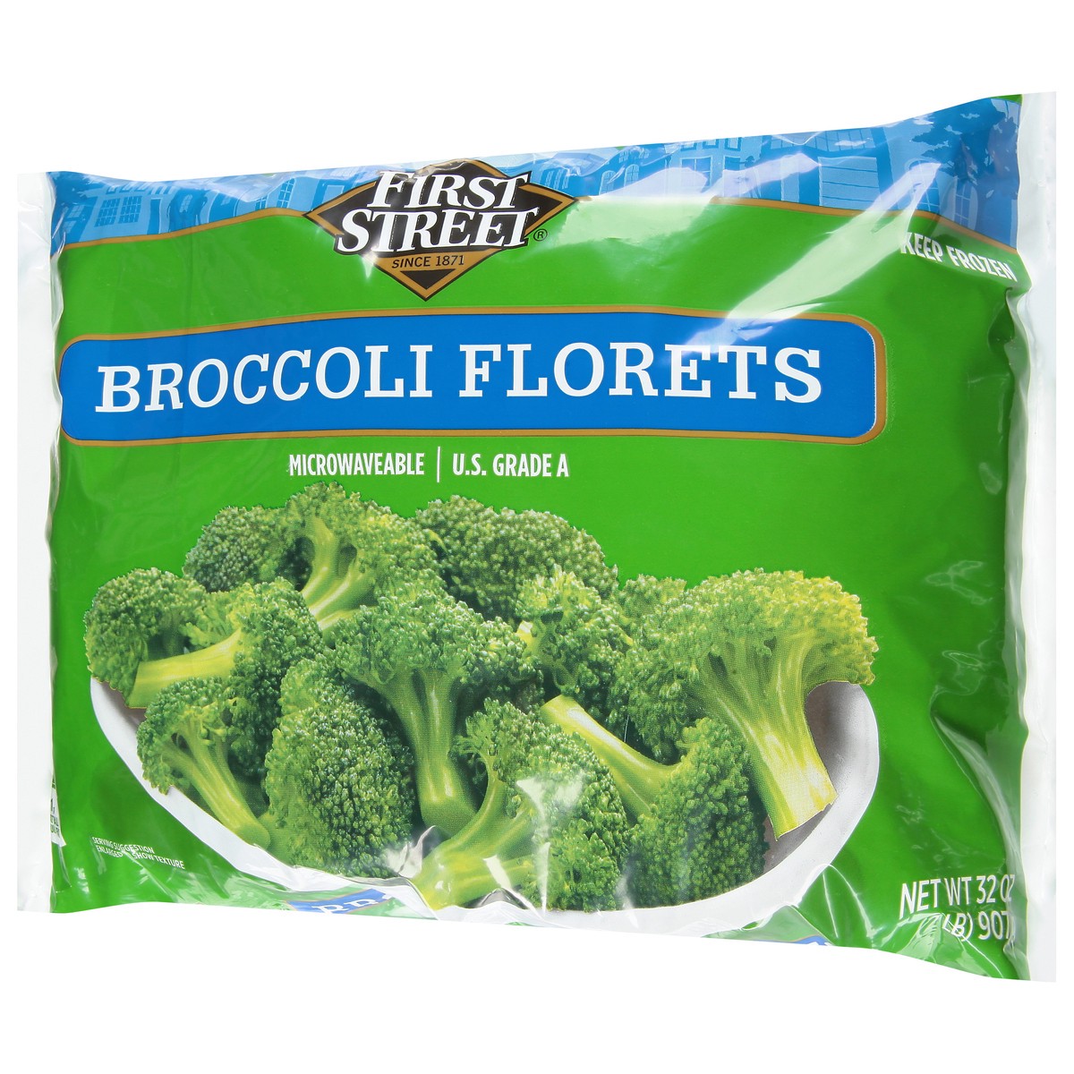 slide 9 of 13, First Street Broccoli Florets, 2 lb