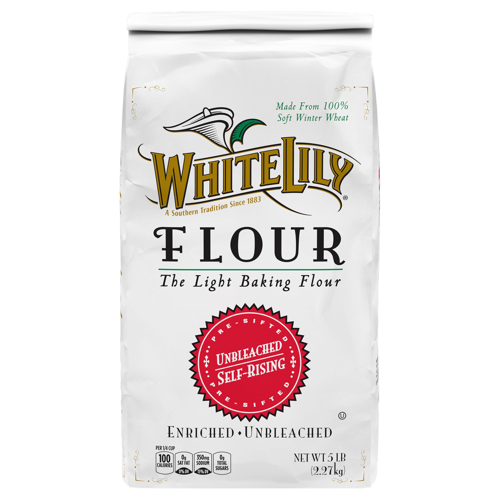 slide 1 of 6, White Lily Unbleached Self Rising Flour, 5 lb Bag, 5 lb