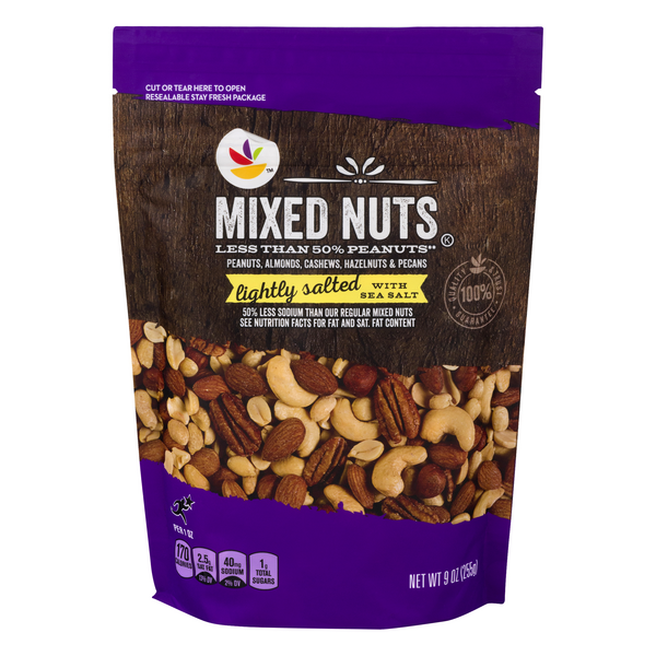 slide 1 of 1, Giant Mixed Nuts Less Than 50% Peanuts Lightly Salted with Sea Salt, 9 oz