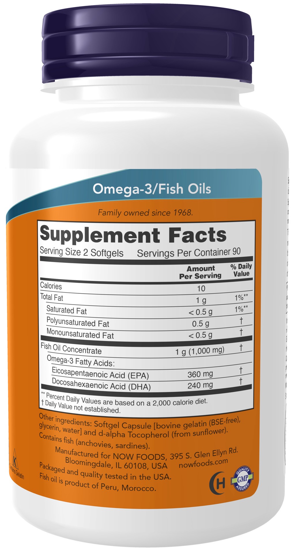 slide 2 of 4, NOW Omega-3 Mini Gels Fish Oil - 180 Softgels, 180 ct