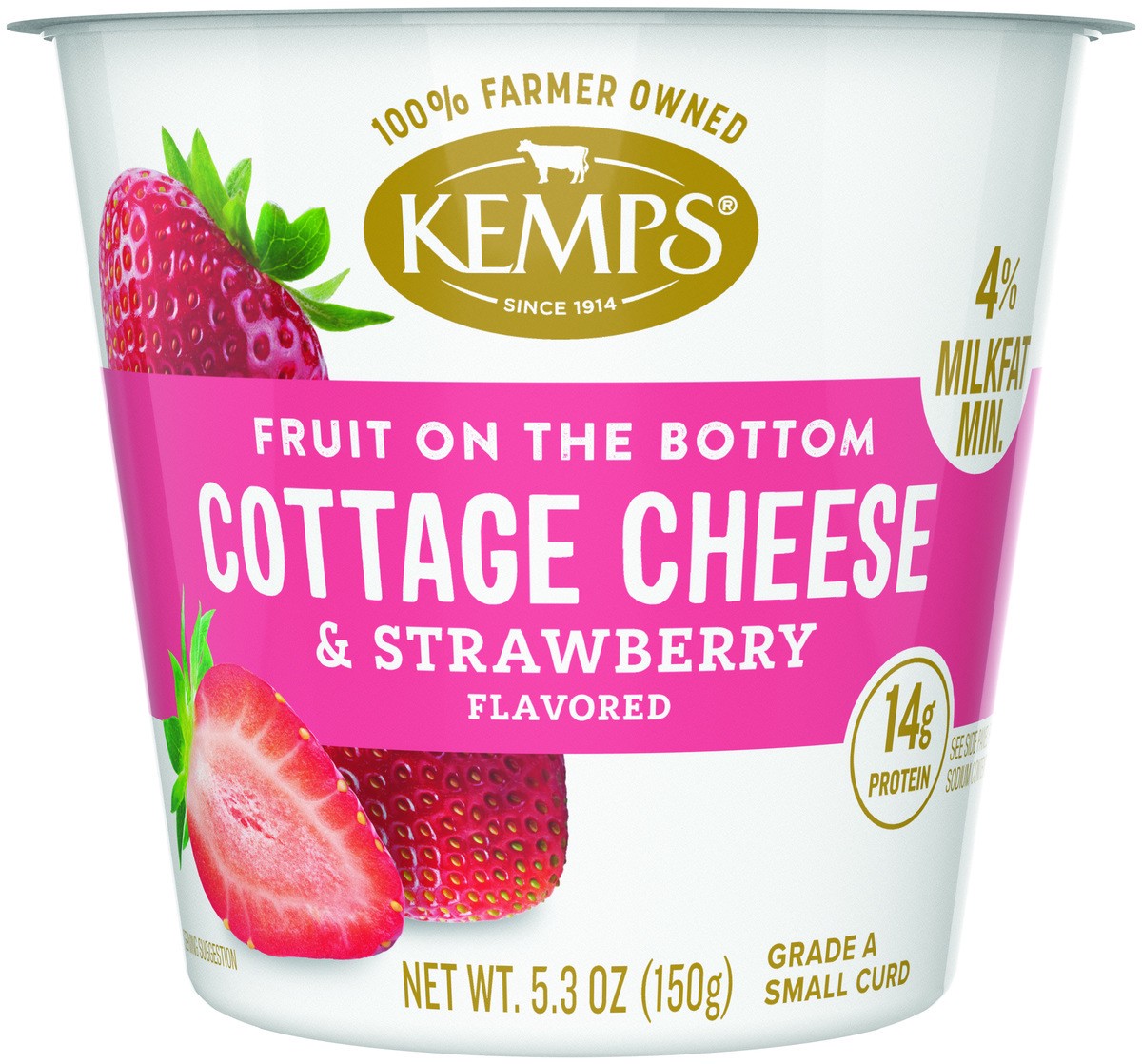 slide 4 of 14, Kemps Fruit On Bottom Strawberry Cottg Chse, 