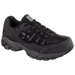 Skechers Men's Steel Toe Relaxed Fit Cankton Work Boots, Black Charcoal, Size 12