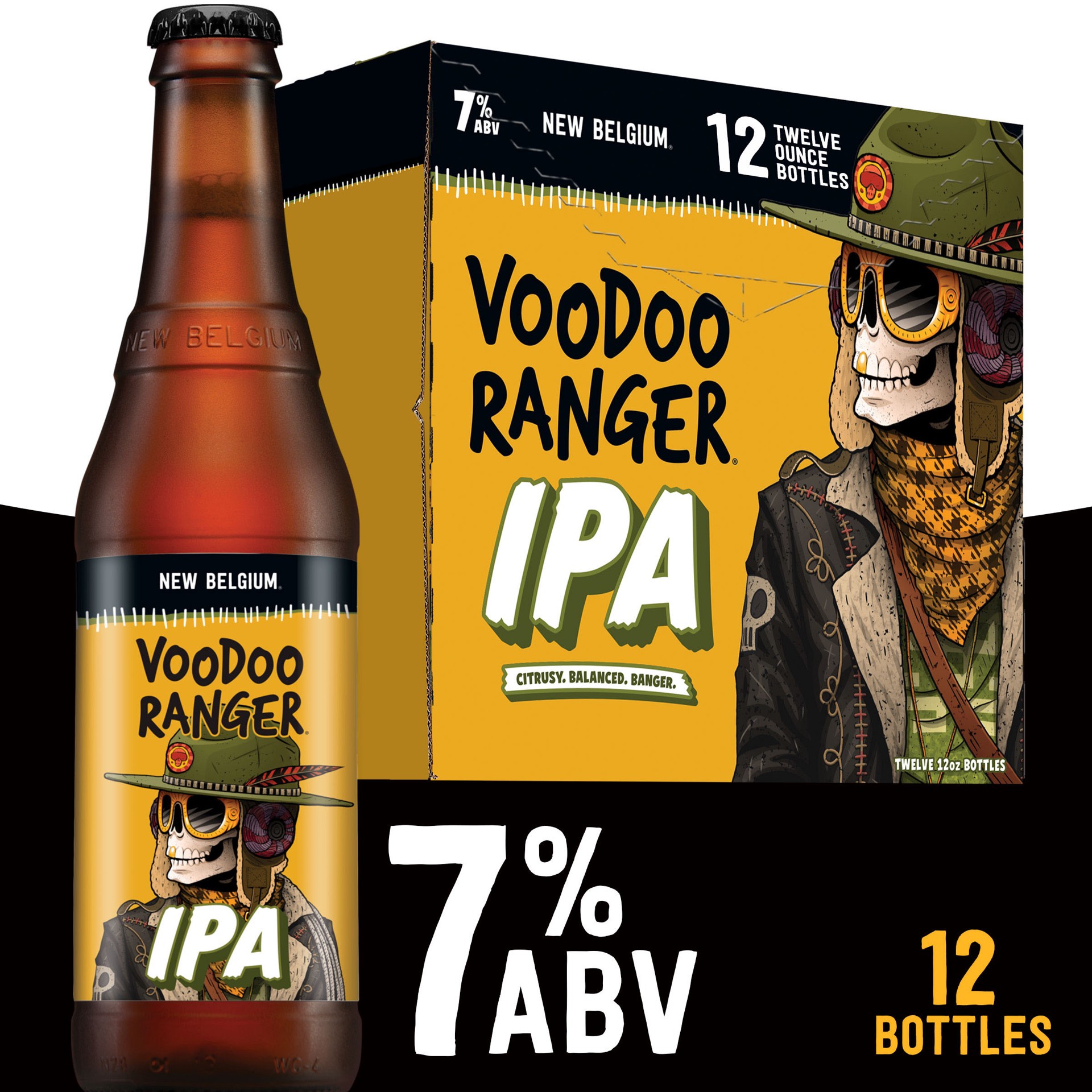 slide 1 of 9, New Belgium Voodoo Ranger IPA Beer, 12 Pack, 12 fl oz Bottles, 12 ct