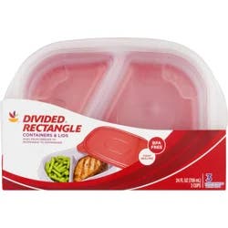 Giant Divided Storage Containers & Lids 3 Cups