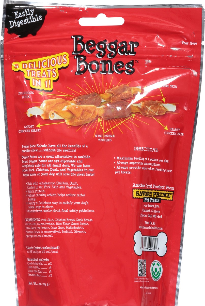 slide 2 of 16, Beggar Bones 5 in 1 Kabobs Dog Chews 6 ea, 6 ct