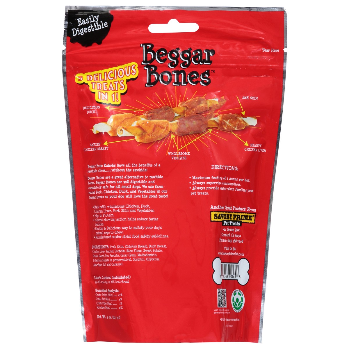 slide 6 of 16, Beggar Bones 5 in 1 Kabobs Dog Chews 6 ea, 6 ct