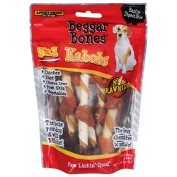 Beggar Bones 5 in 1 Kabobs Dog Chews 6 ea