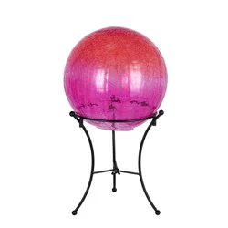 HD Designs Glass Gazing Ball With Stand - Pink/Purple