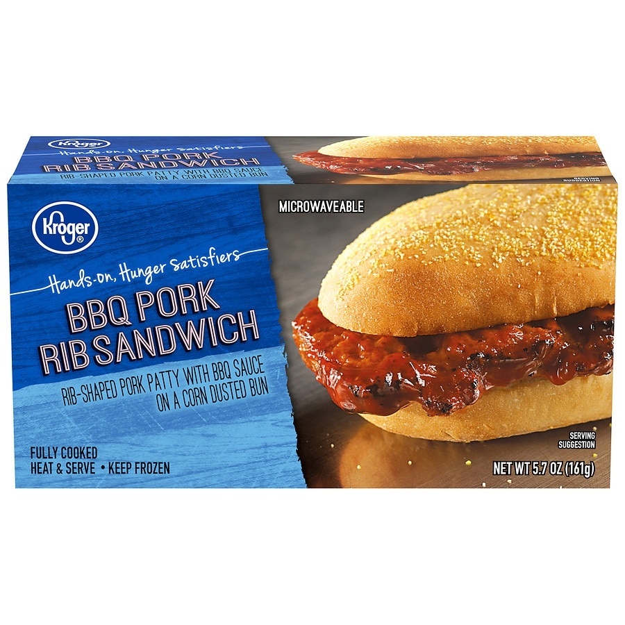 slide 1 of 1, Kroger BBQ Pork Rib Sandwich, 5.7 oz