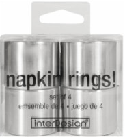 slide 1 of 1, InterDesign Forma Napkin Rings - 4 Pack - Brushed Silver, 1.75 in x 1.5 in