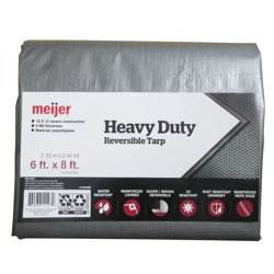 Meijer Heavy Duty Reversible Tarp Silver/brown, 6' X 8'
