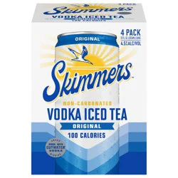 Skimmers Non-Carbonated Original Vodka Iced tea 4 Pack 4 - 12 fl oz Cans
