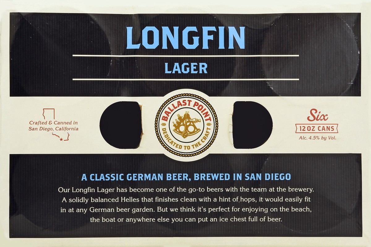 slide 6 of 6, Ballast Point Longfin Lager Cans, 6 ct; 12 oz