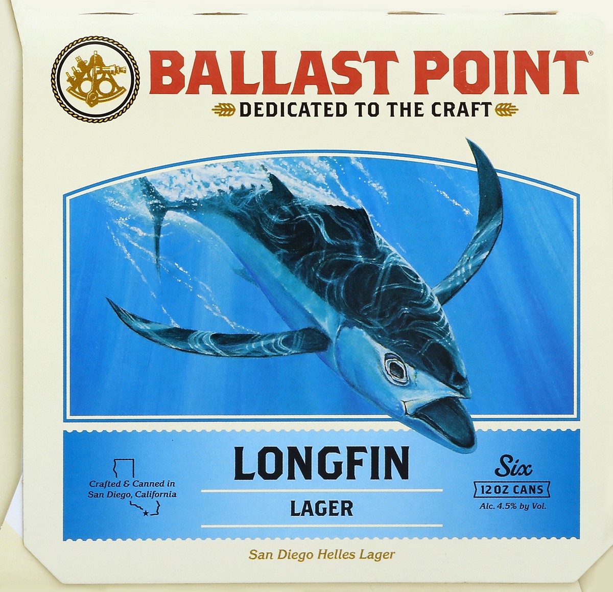 slide 5 of 6, Ballast Point Longfin Lager Cans, 6 ct; 12 oz