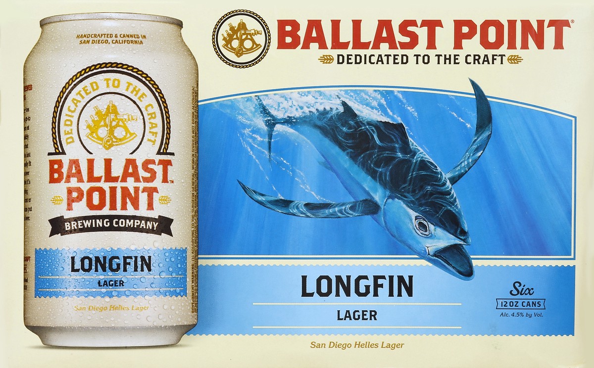 slide 4 of 6, Ballast Point Longfin Lager Cans, 6 ct; 12 oz