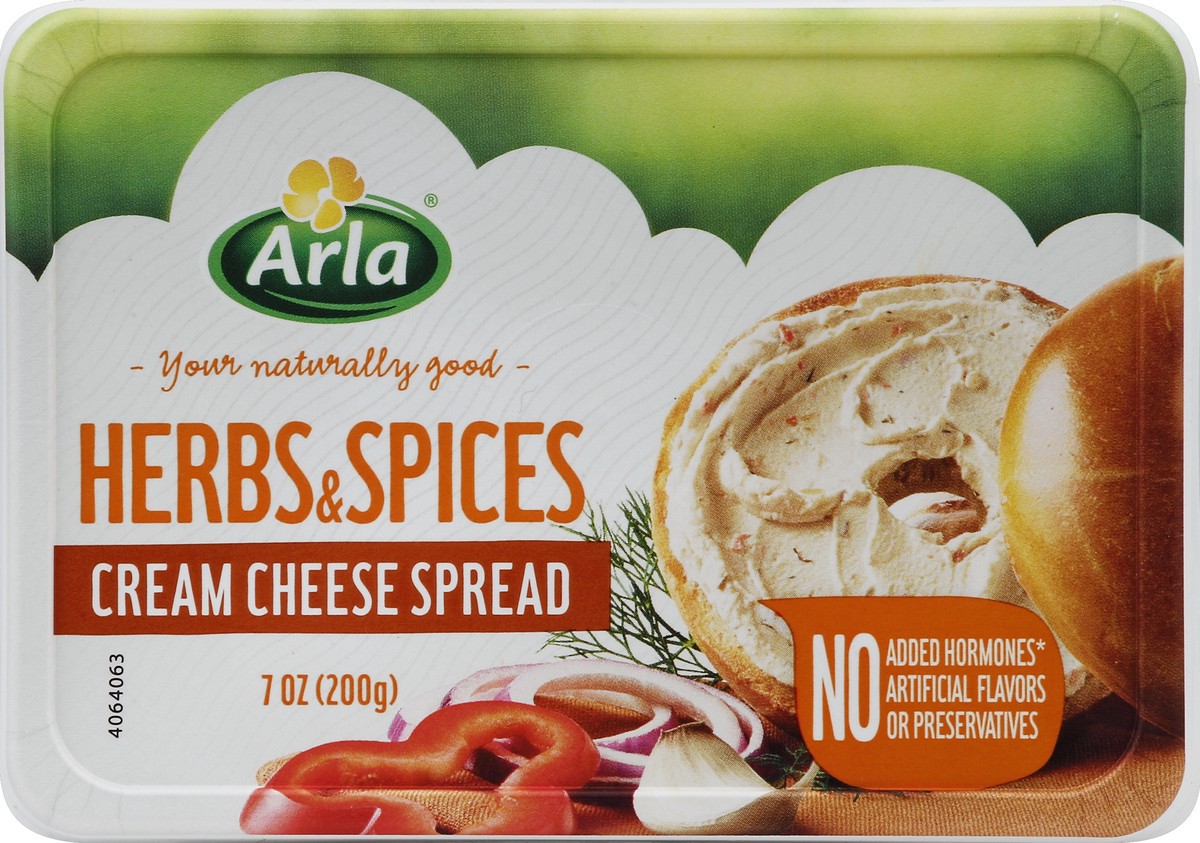 slide 2 of 4, Arla Herbs & Spices Cream Cheese Spread, 7 oz