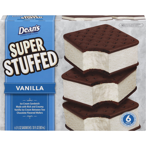 slide 1 of 1, Dean's Friendly's Super Stuffed Vanilla Ice Cream Sandwich, 30 fl oz