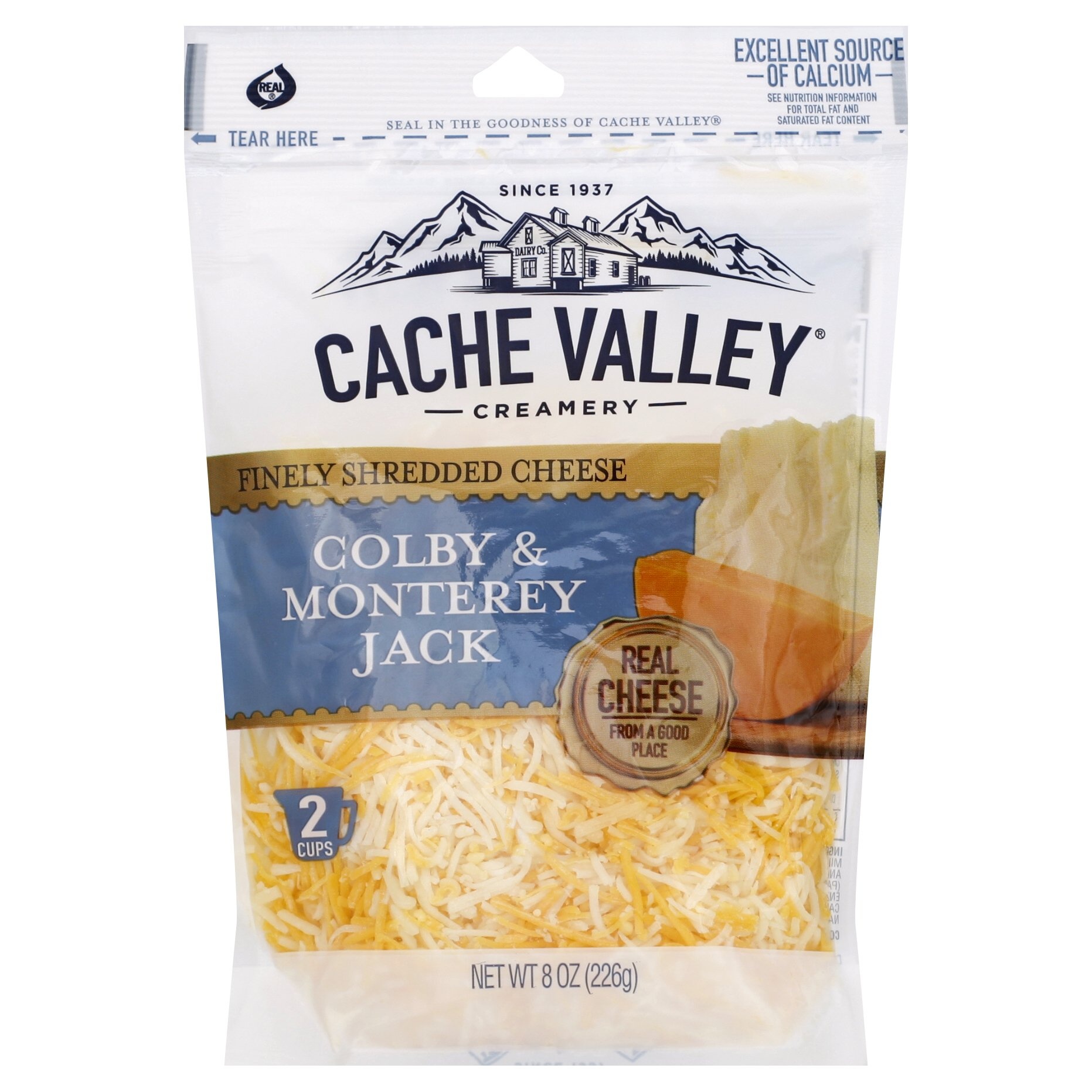 slide 1 of 1, Cache Valley Shredded Colby Jack Cheese, 8 oz