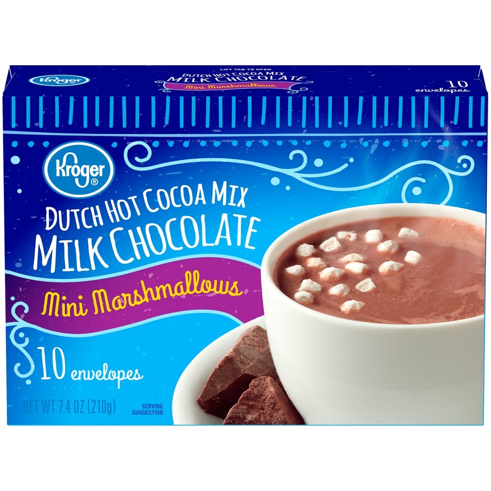slide 1 of 1, Kroger Milk Chocolate Dutch Hot Cocoa Mix With Mini Marshmallows, 10 ct; 0.74 oz