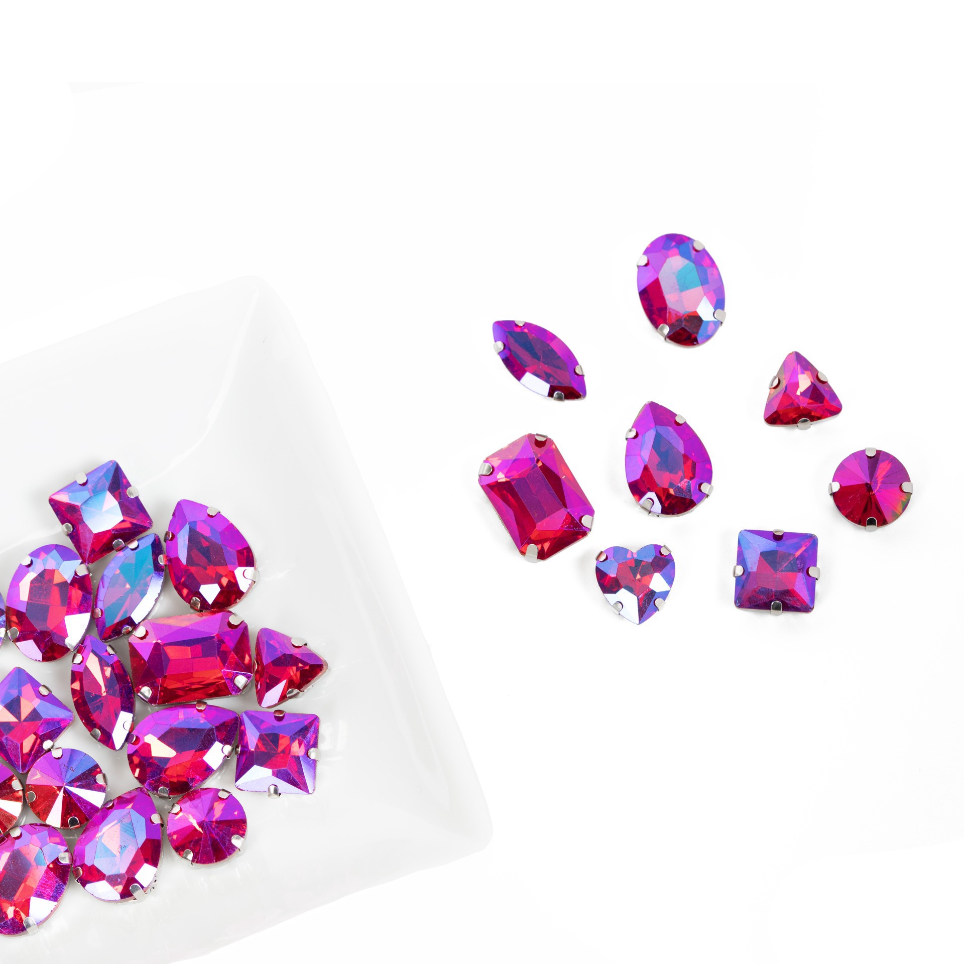 slide 3 of 7, Cousindiy Silver Siam Ab Glass Sew-On Rhinestones, 32ct., 32 ct