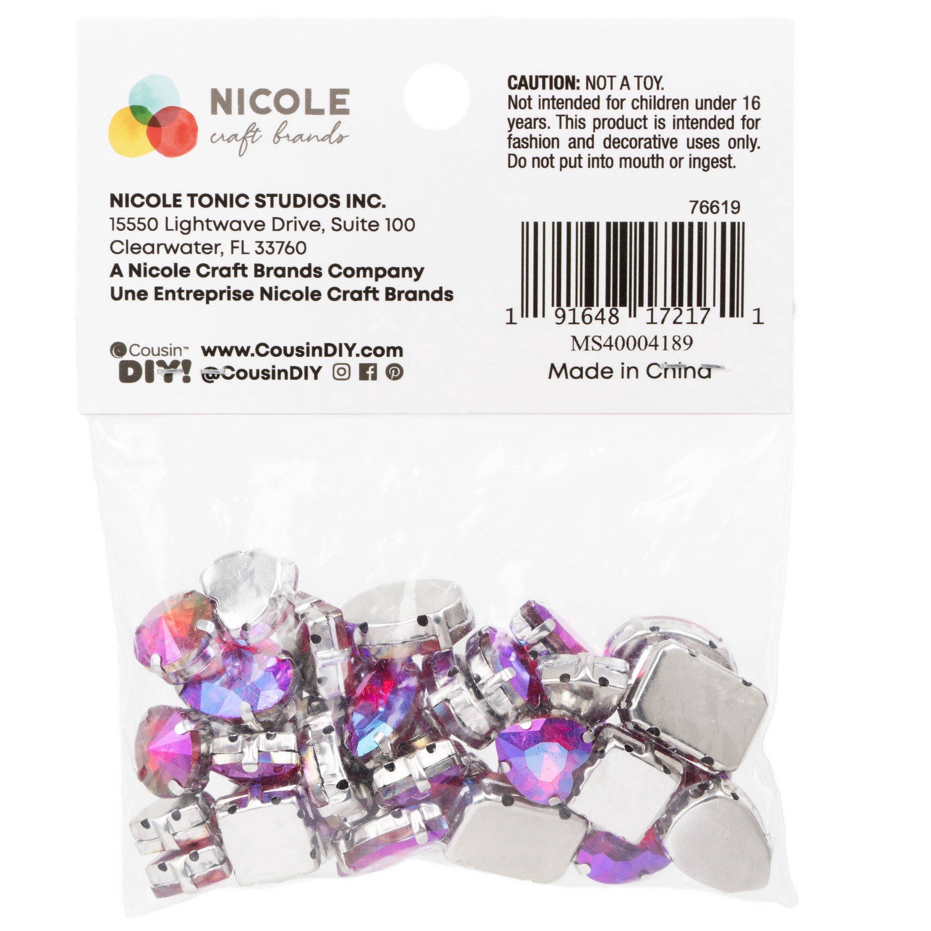 slide 2 of 7, Cousindiy Silver Siam Ab Glass Sew-On Rhinestones, 32ct., 32 ct