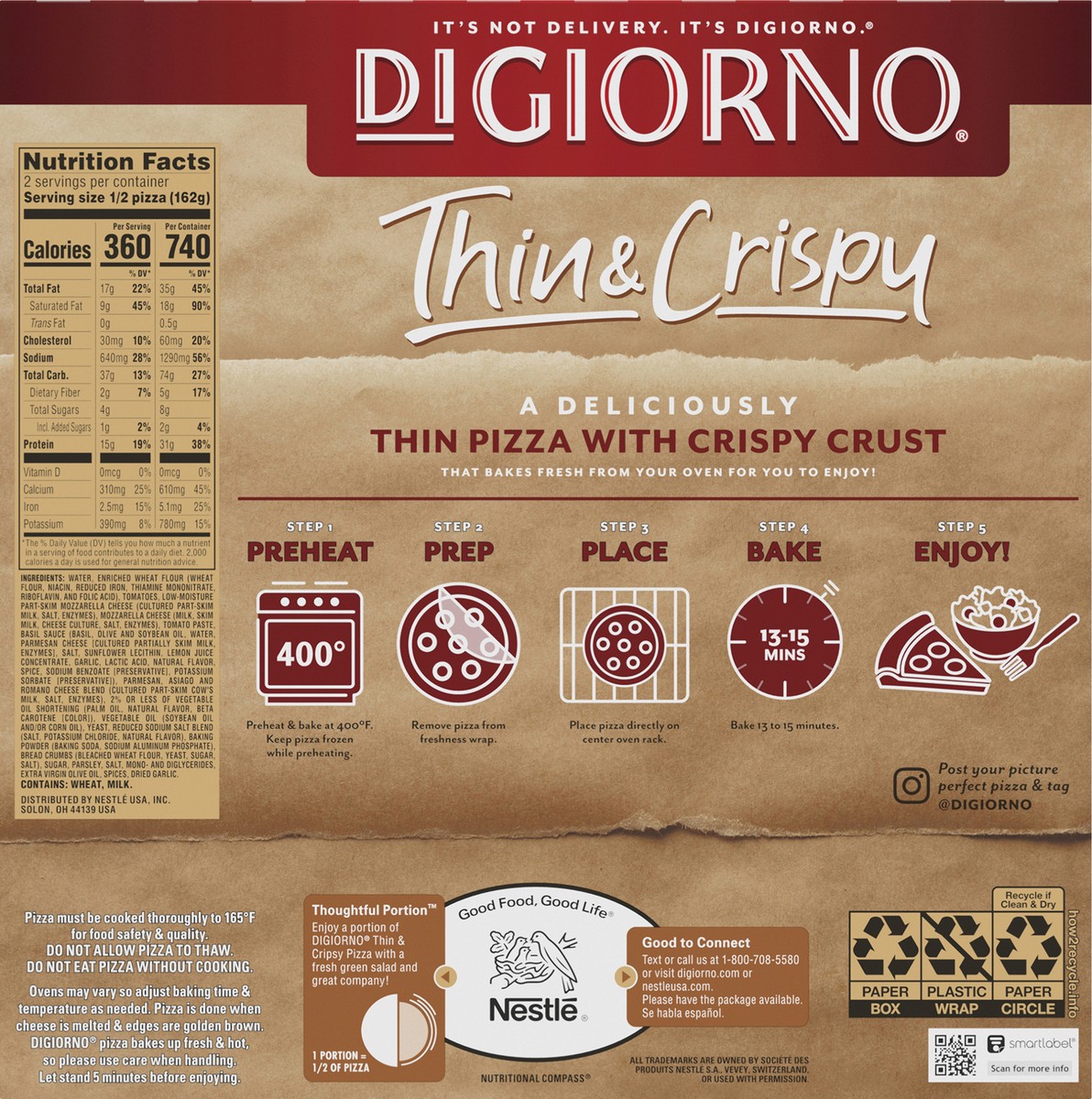 slide 9 of 9, DiGiorno Pizza, 11.4 oz