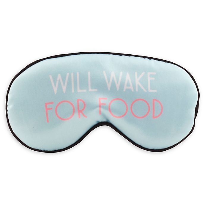 slide 1 of 2, Kikkerland Will Wake For Food'' Sleep Mask - Blue'', 1 ct