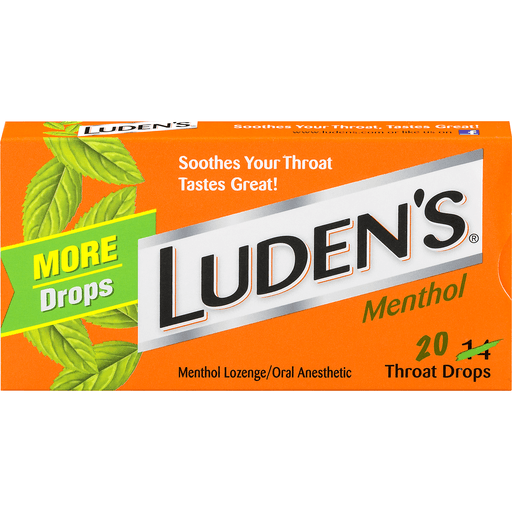 slide 3 of 16, Luden's Throat Drops Menthol, 20 ct