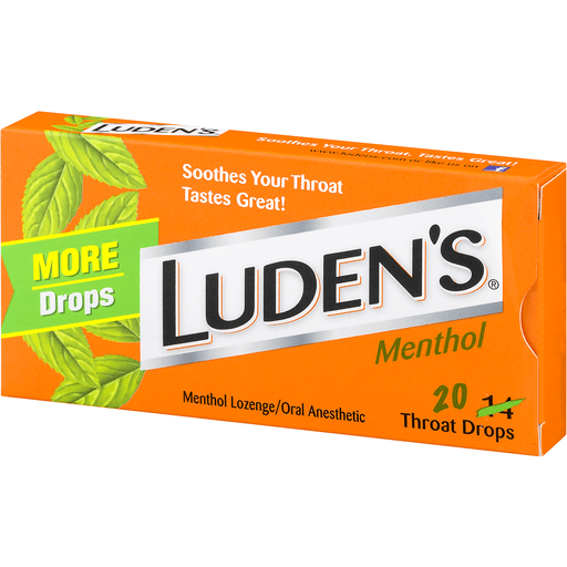 slide 4 of 16, Luden's Throat Drops Menthol, 20 ct