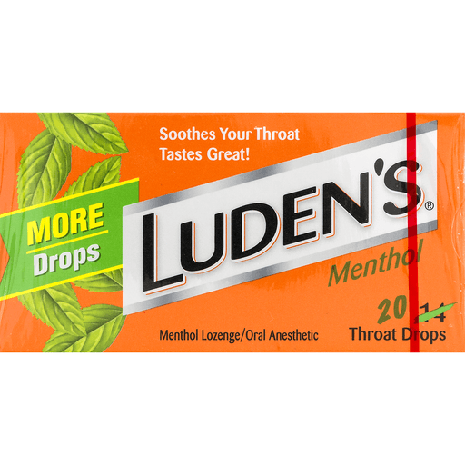 slide 5 of 16, Luden's Throat Drops Menthol, 20 ct