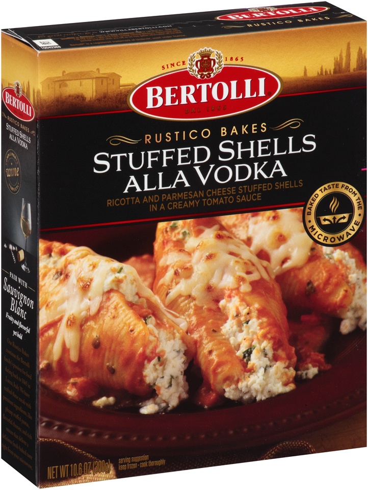 slide 1 of 1, Bertolli Stuffed Shells Alla Vodka Rustico Bakes, 10.6 oz