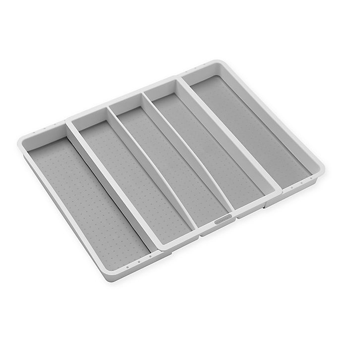 slide 1 of 6, madesmart Expandable Utensil Tray - White/Grey, 1 ct