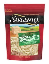 Sargento Shredded Whole Milk Mozzarella Natural Cheese, 8 oz