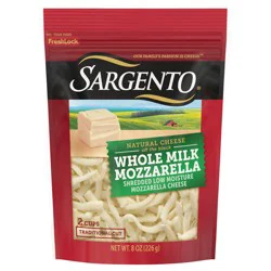 Sargento Shredded Whole Milk Mozzarella Natural Cheese, 8 oz.