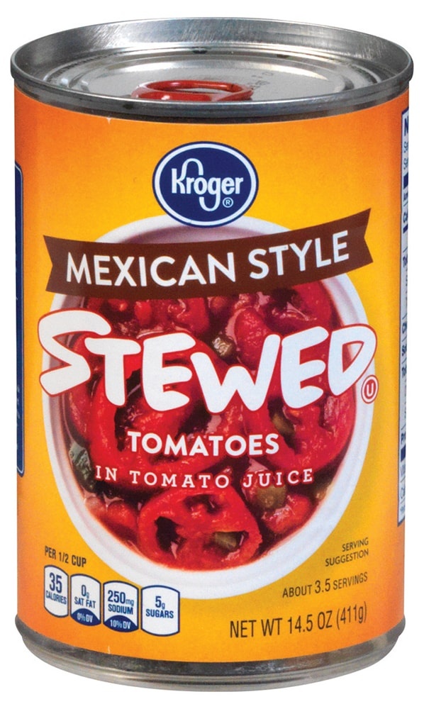 slide 1 of 1, Kroger Mexican Style Stewed Tomatoes in Tomato Juice, 14.5 oz