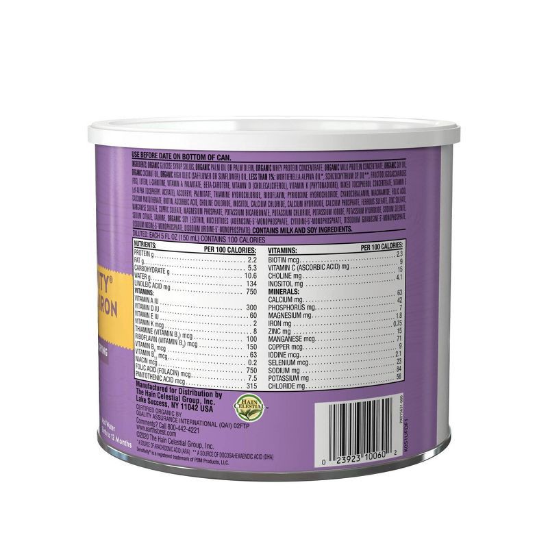 slide 3 of 3, Earth's Best Organic Organic Sensitivity Infant Formula with Iron 21 oz. Canister, 21 oz