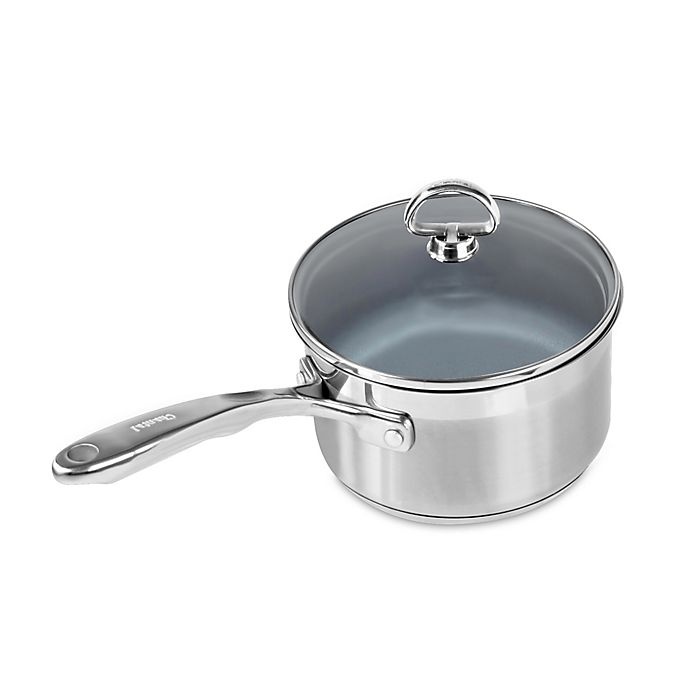 slide 1 of 1, Chantal Nonstick Ceramic Coated Induction 21 Steel Covered Saucepan, 2 qt